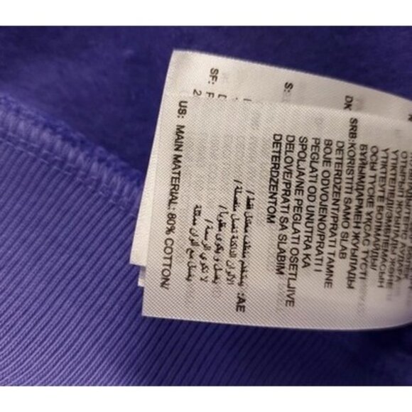 Adidas Pullover Hoodie Women Medium Purple Oversized Ribbed Cuff Kangaroo Pocket - Picture 8 of 8